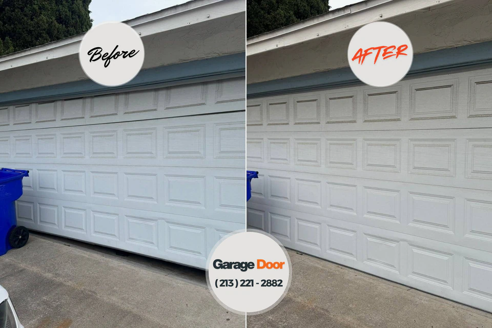 Before and after: garage door repair Decatur, AR